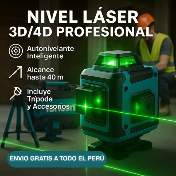 Kit Nivel Laser Autonivelante 4D-16 Lineas + Tripode Gratis