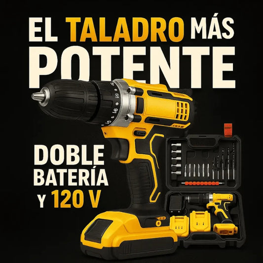 Kit Taladro INALAMBRICO Doble Batería 120 V