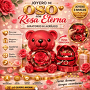 Joyero de Oso con Rosa Eterna Giratorio de Acrílico