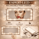 Espejo Led Recargable para Carros